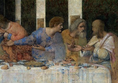 Das letzte Abendmahl, 1495-97 (nach der Restaurierung) von Leonardo da Vinci